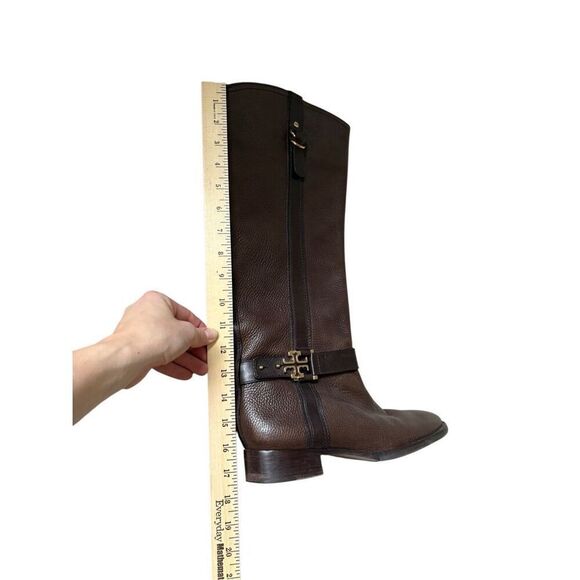 Tory Burch Elian Leather Tall Riding Boots size 9.5 Brown - Picture 11 of 16